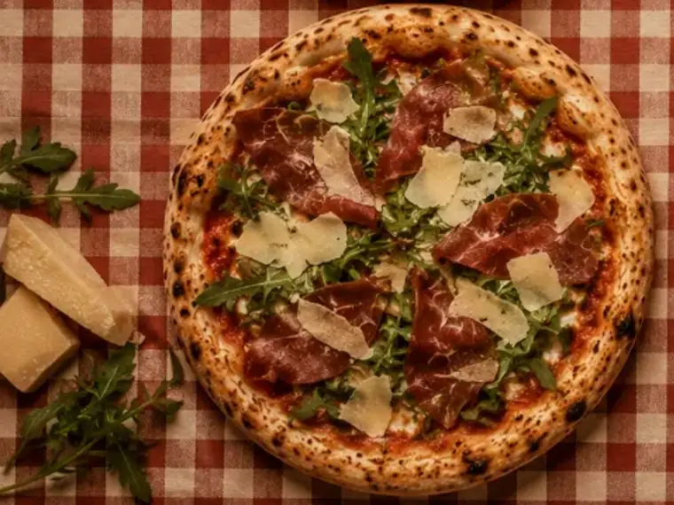 Pizza Tatto, con bresaola y rúcula