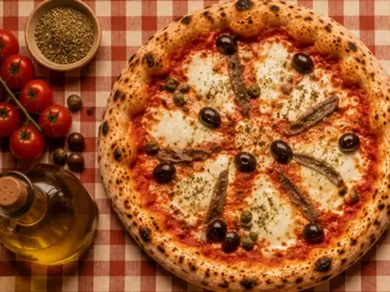 Pizza Napoli, con anchoas