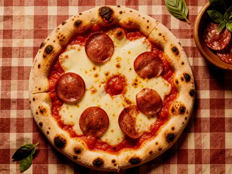 Pizza Angelo, con salami dulce