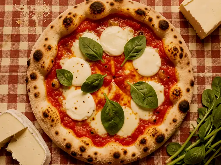 Pizza Piccola Italia, con queso de cabra y espinacas